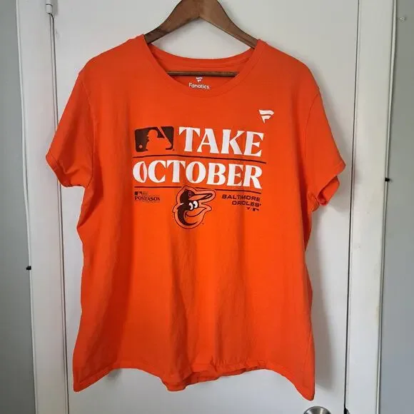 Fanatics Orange MLB Baltimore Orioles 23 Postseason Take October T-Shirt Wms 3X - Picture 1 of 4